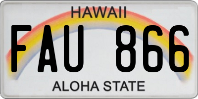 HI license plate FAU866