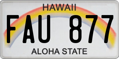HI license plate FAU877