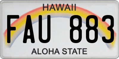 HI license plate FAU883