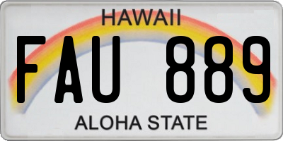 HI license plate FAU889