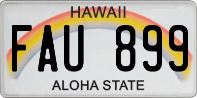 HI license plate FAU899