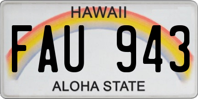 HI license plate FAU943