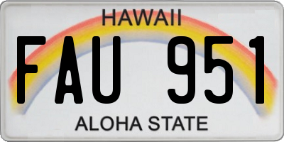 HI license plate FAU951