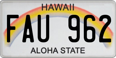 HI license plate FAU962