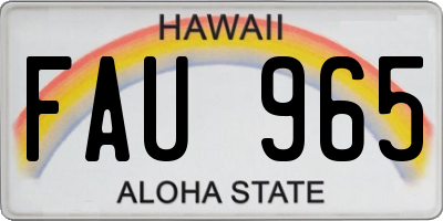HI license plate FAU965