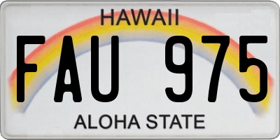 HI license plate FAU975