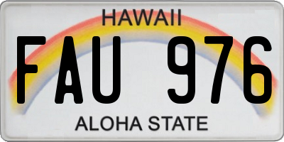 HI license plate FAU976