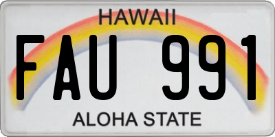 HI license plate FAU991