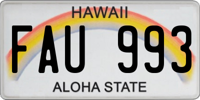 HI license plate FAU993