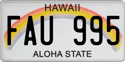 HI license plate FAU995