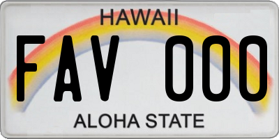 HI license plate FAV000