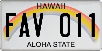 HI license plate FAV011