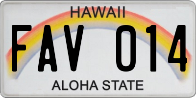 HI license plate FAV014