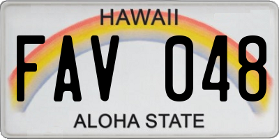 HI license plate FAV048