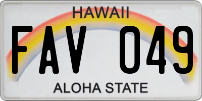 HI license plate FAV049