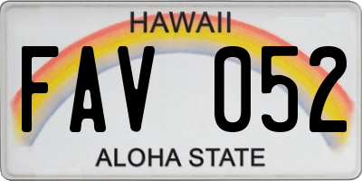HI license plate FAV052