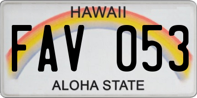 HI license plate FAV053