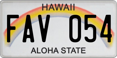 HI license plate FAV054