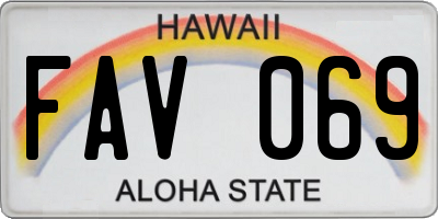 HI license plate FAV069