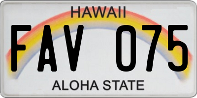 HI license plate FAV075