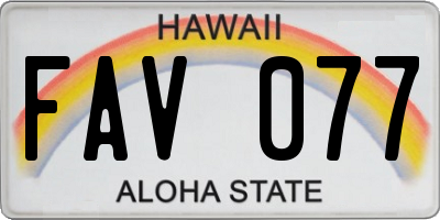 HI license plate FAV077