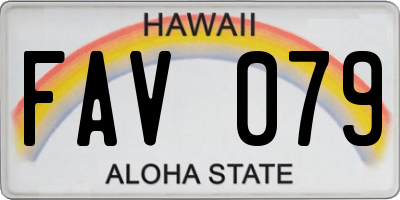 HI license plate FAV079