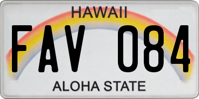 HI license plate FAV084