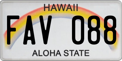 HI license plate FAV088