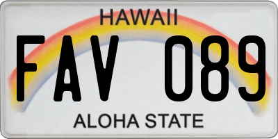 HI license plate FAV089