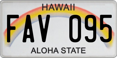 HI license plate FAV095