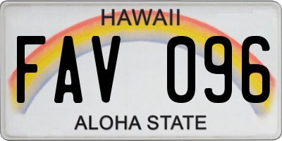 HI license plate FAV096