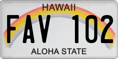HI license plate FAV102