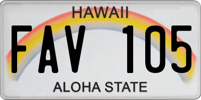 HI license plate FAV105