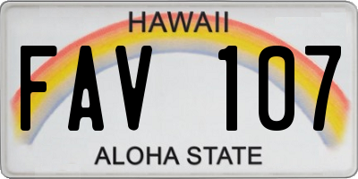 HI license plate FAV107