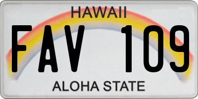 HI license plate FAV109