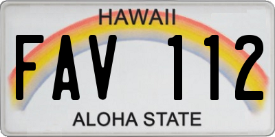 HI license plate FAV112