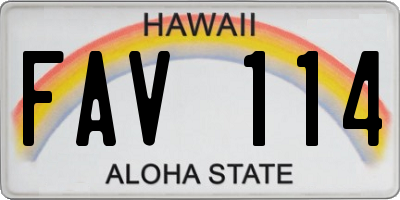 HI license plate FAV114