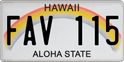 HI license plate FAV115