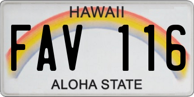 HI license plate FAV116