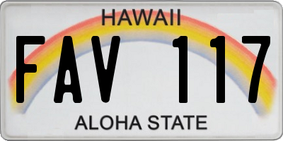 HI license plate FAV117