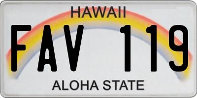 HI license plate FAV119