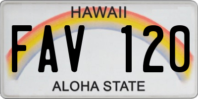 HI license plate FAV120