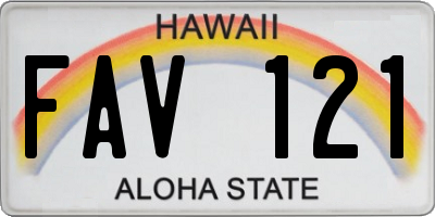 HI license plate FAV121