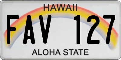 HI license plate FAV127