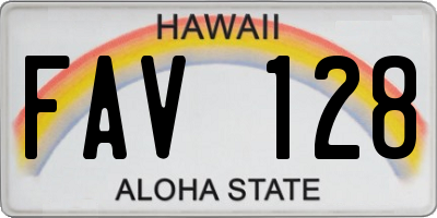 HI license plate FAV128