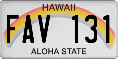 HI license plate FAV131