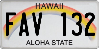 HI license plate FAV132