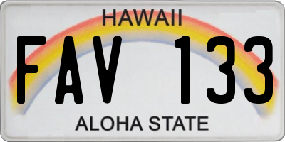 HI license plate FAV133