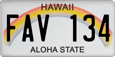 HI license plate FAV134