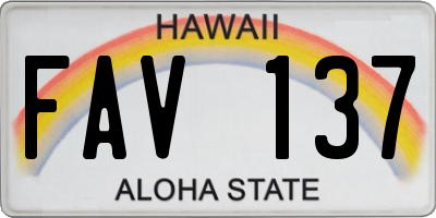 HI license plate FAV137